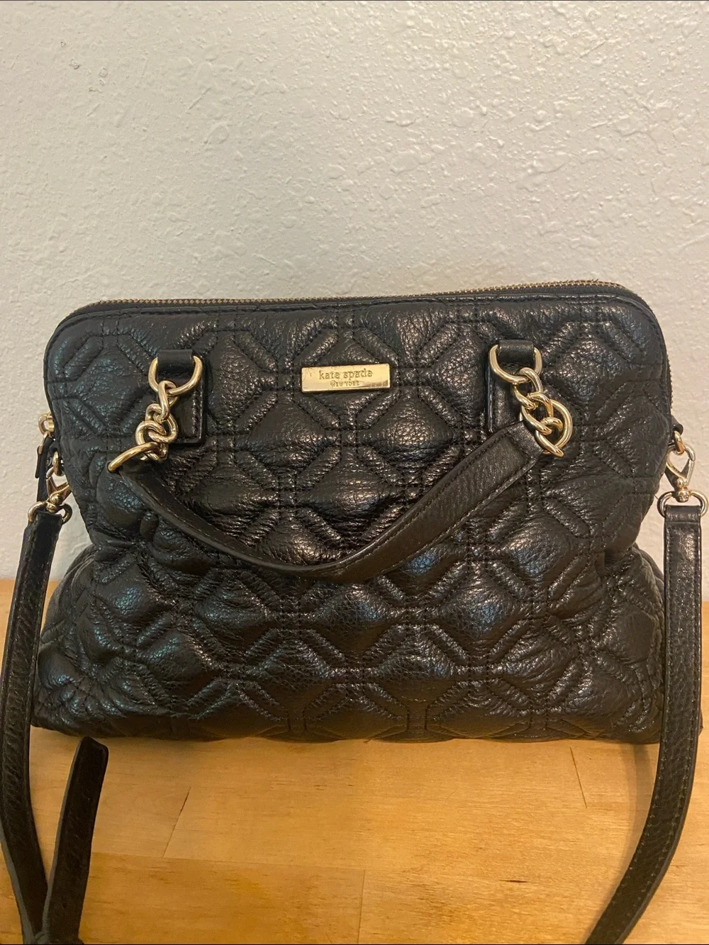 Kate Spade Black Small Rachelle Astor Court Quilted Bag